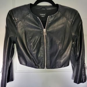 Bebe vegan leather crop jacket